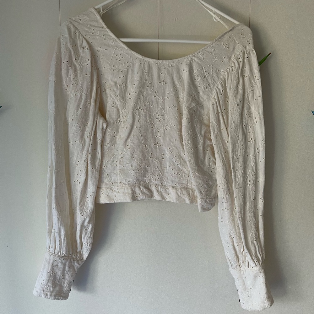 Eyelet free people top
